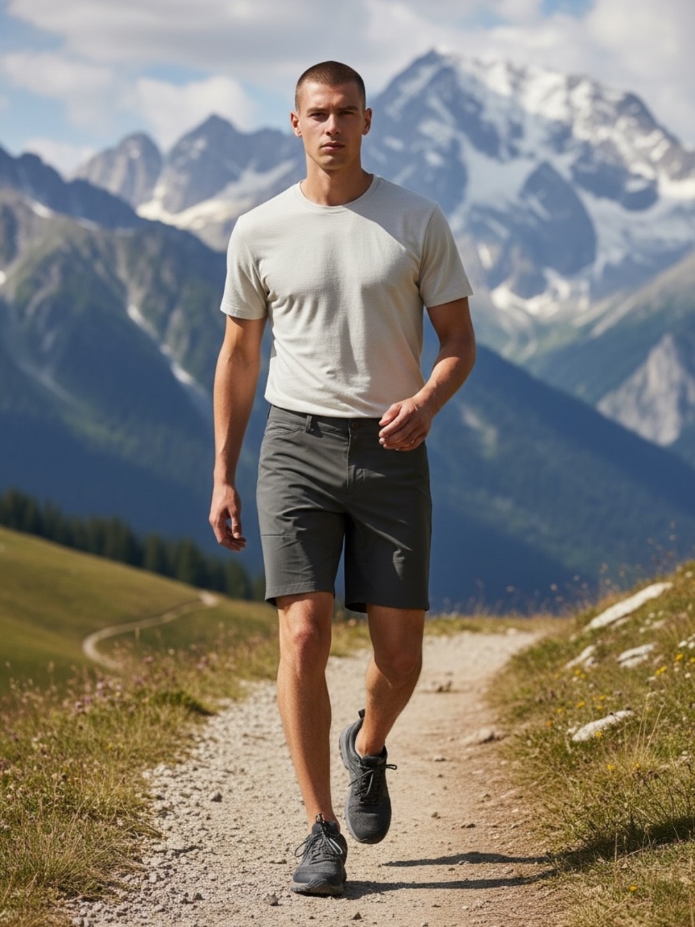 Mountain Hardwear Trail Shorts Men's 34 Graphite Stretch Hiking Outdoor Hybrid